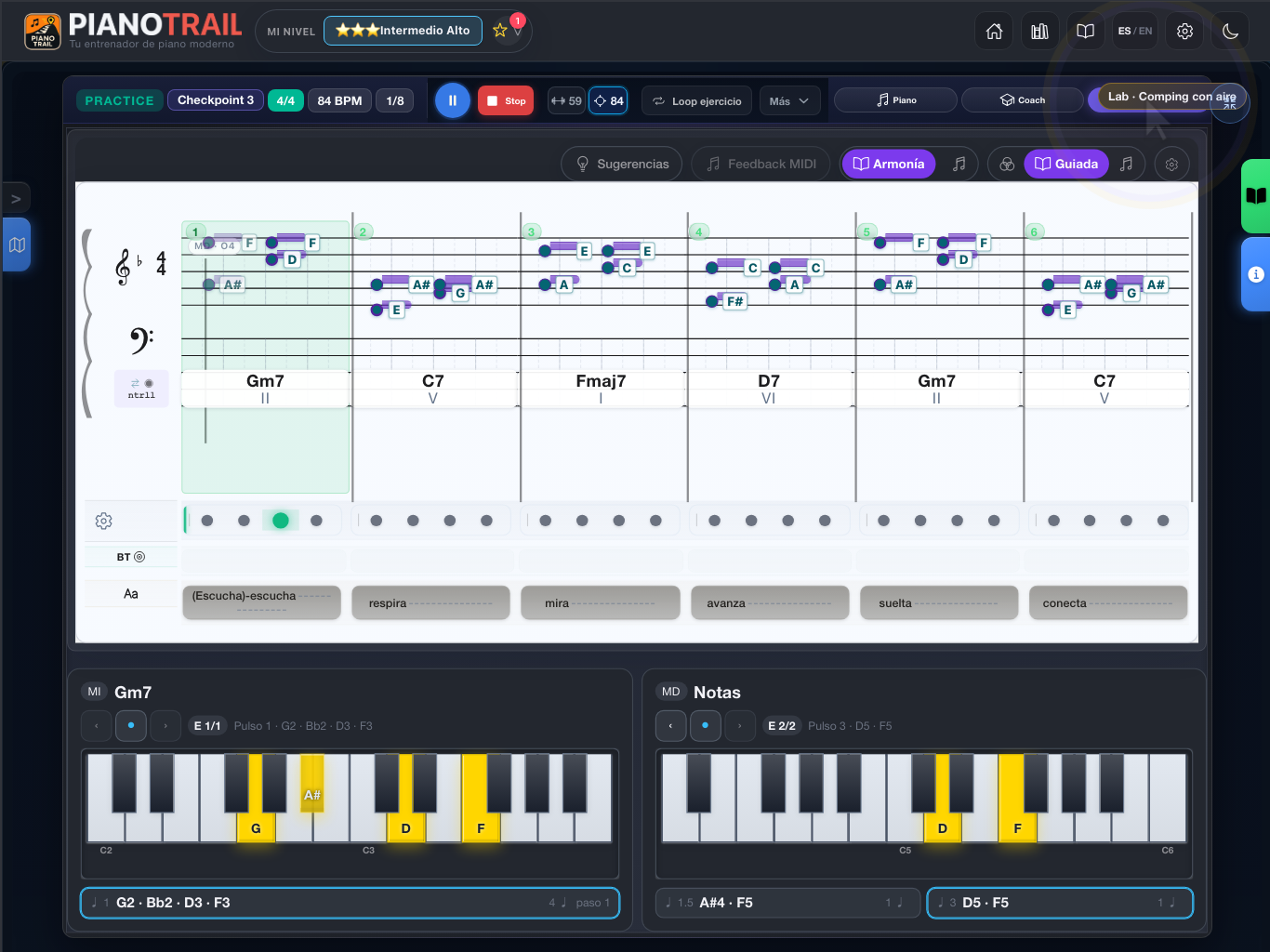 LeadSheet Studio con desglose de eventos por mano