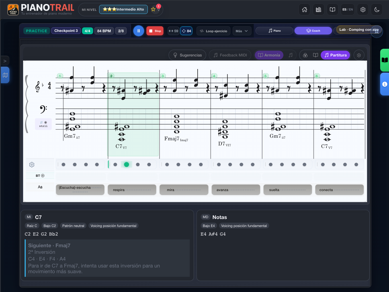 LeadSheet Studio con notación de partitura tradicional interactiva en iPad